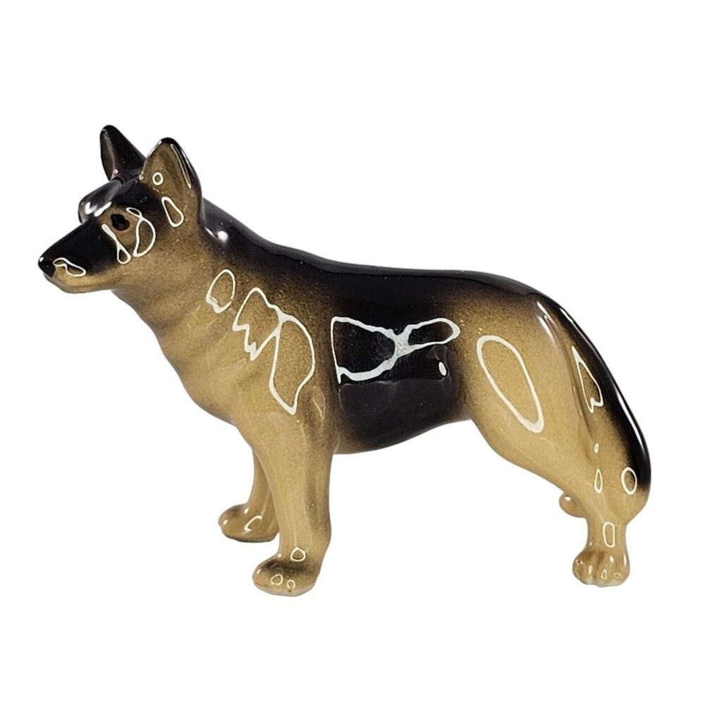 Vintage Loza Electrica Ceramic German Shepherd Figurine Hagen Renaker